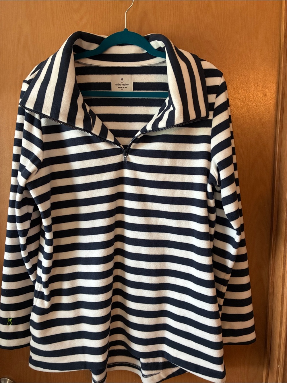 Nautical Navy and White Quarter-Zip Pullover